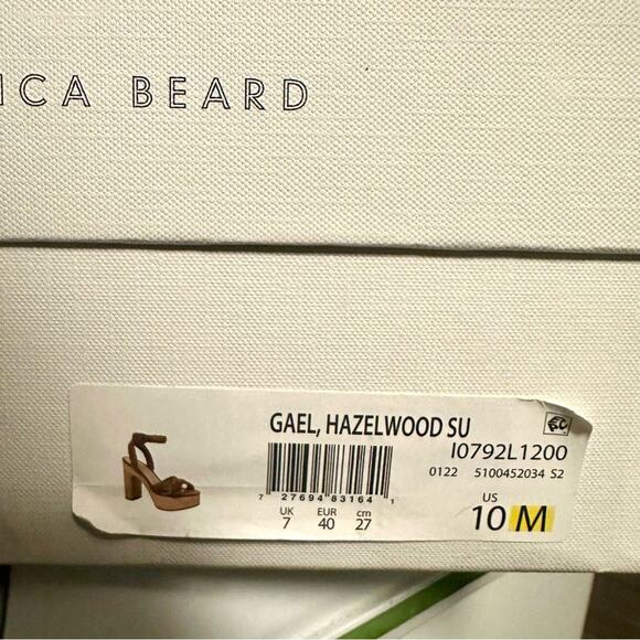 VERONICA BEARD Gael Braided Ankle Strap Sandal Platform Heels New in Box 10 Wood - Picture 7 of 10